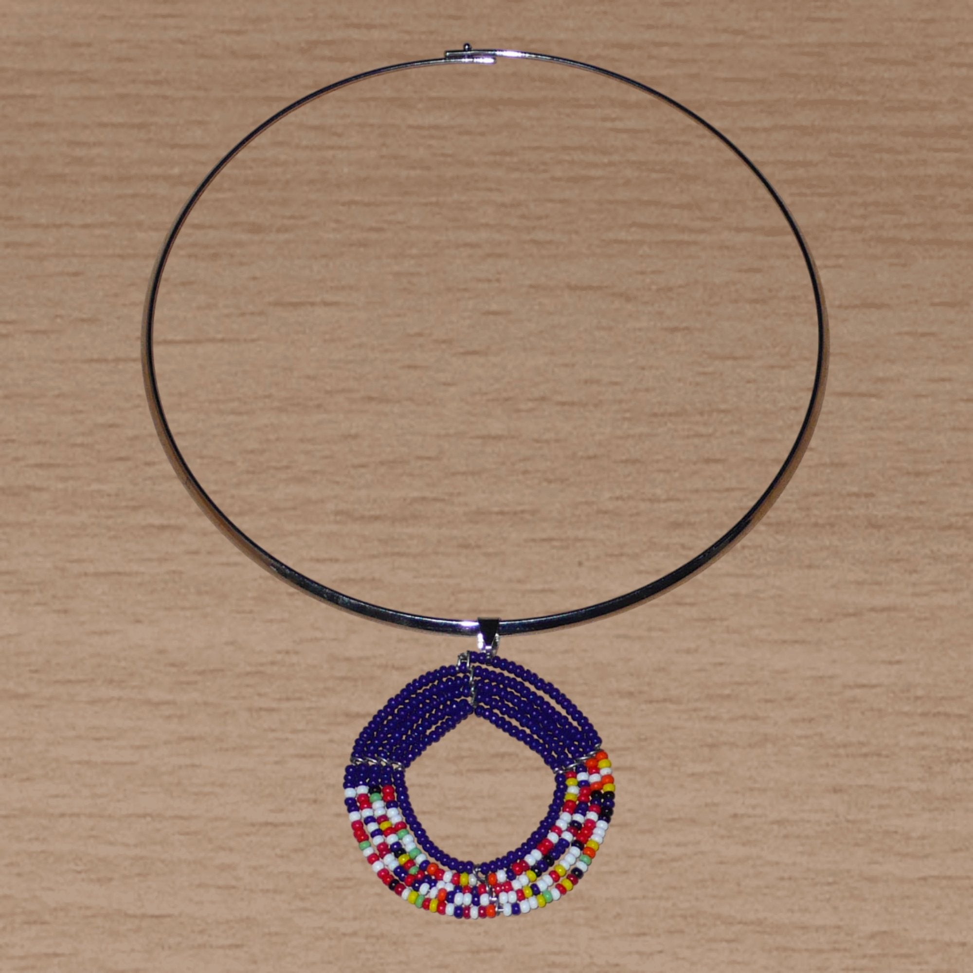 Collier Ethnique Textile Bleu Marine Christina Brampti - Neuf Avec étiquettes