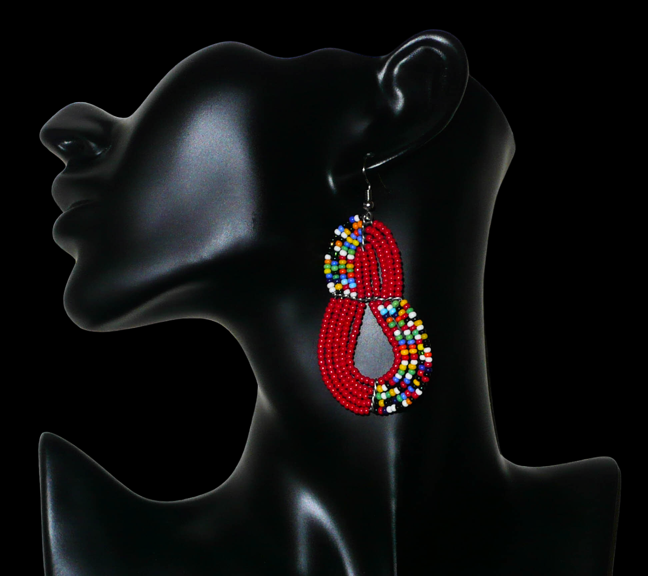 Boucles d'oreilles Massai rouges
