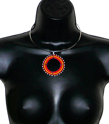 Parure contemporaine de bijoux ethniques orange