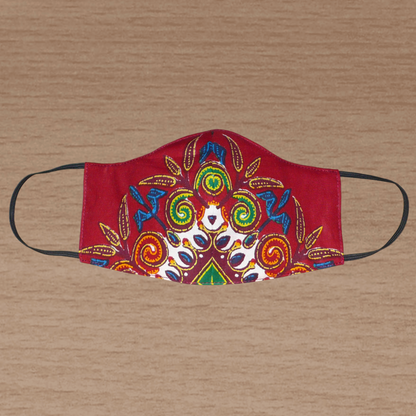 Masque textile en coton à motifs exotiques