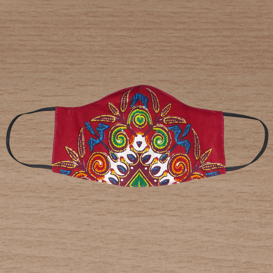 Masque textile en coton à motifs exotiques
