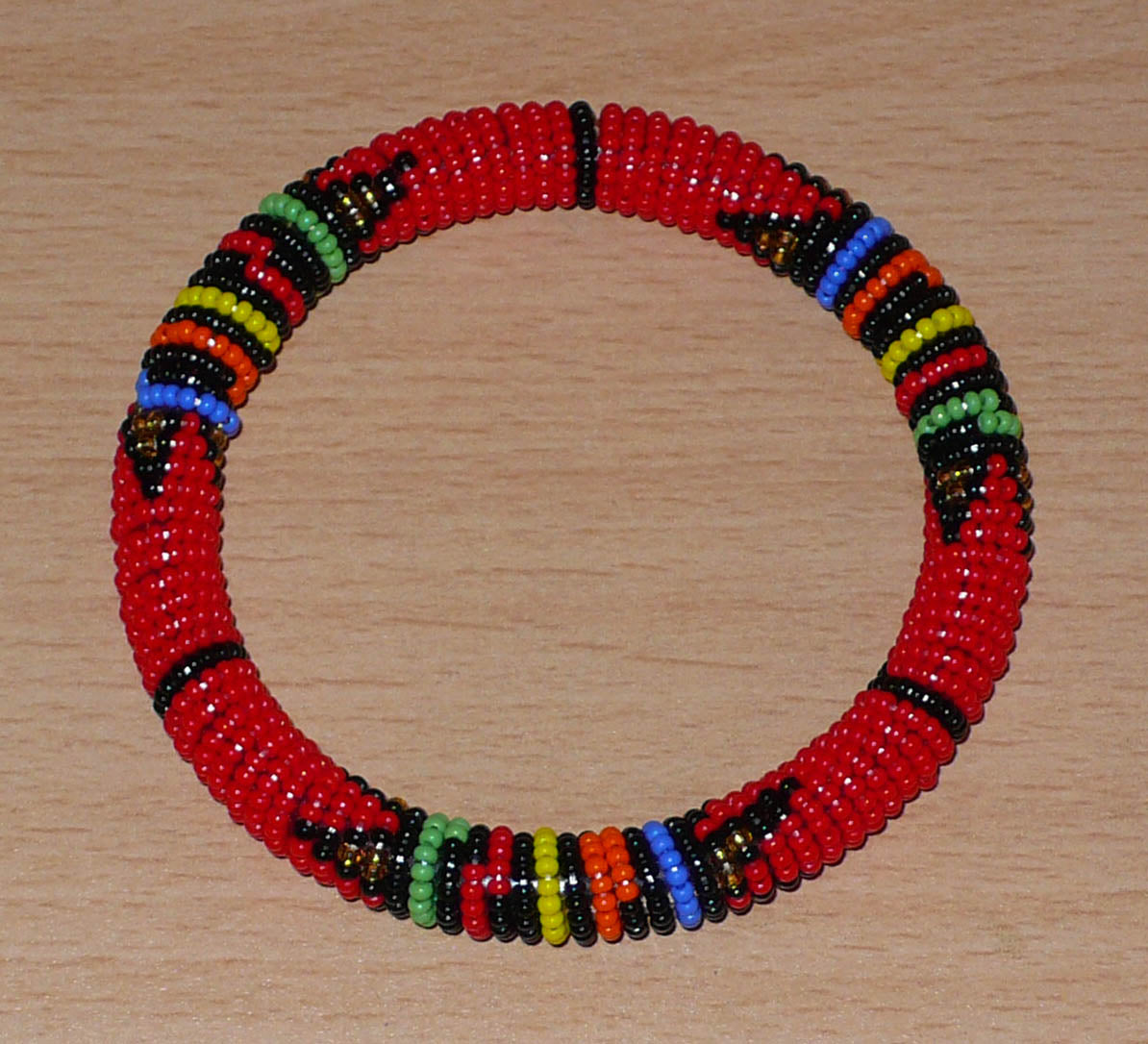Bracelet africain zoulou rouge